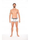 Mini-Pants blanc échancré avec zip - LM2003-68WHT Mini-Pants blanc échancré avec zip - LM2003-68WHT