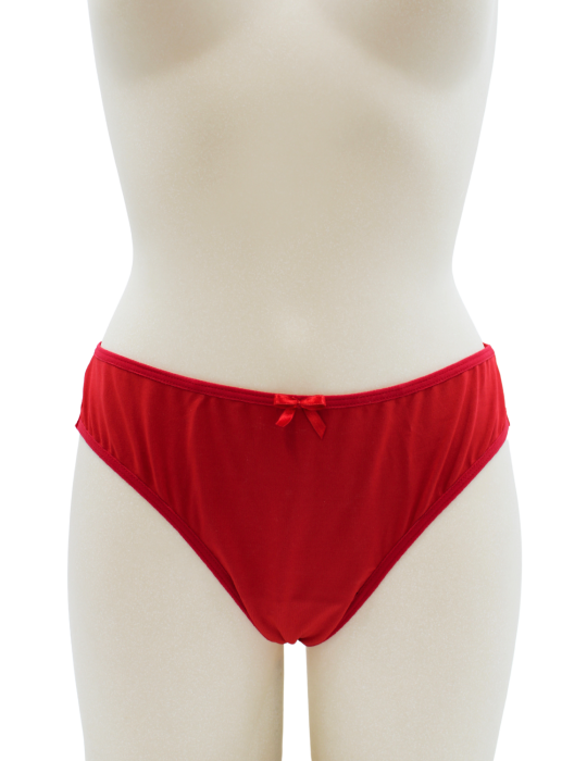 Culotte rouge en dentelle avec nœud en satin - PF09LRED
