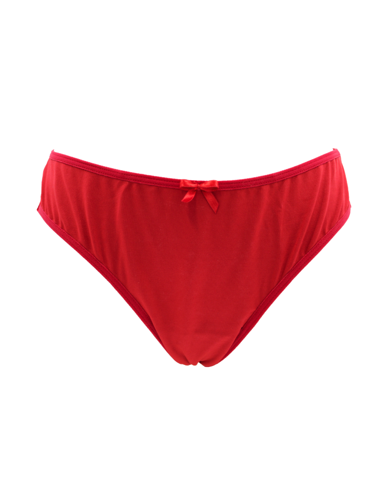 Culotte rouge en dentelle avec nœud en satin - PF09LRED