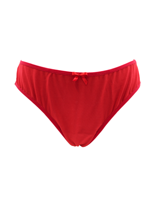 Culotte rouge en dentelle avec nœud en satin - PF09LRED