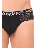 String noir en dentelle délicate - LM2006-57BLK String noir en dentelle délicate - LM2006-57BLK