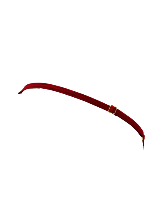 String rouge avec bijou perle  strass dorés - PA06MRED