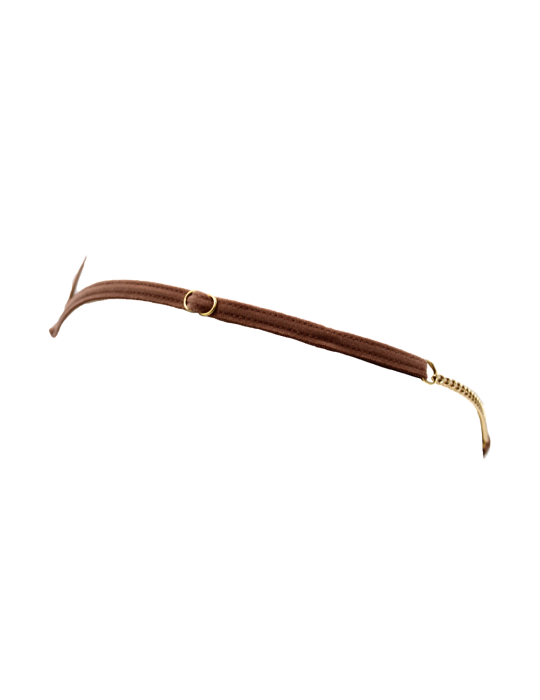 String en dentelle taupe ouvert avec chaînes dorées - PA01MTAUPE