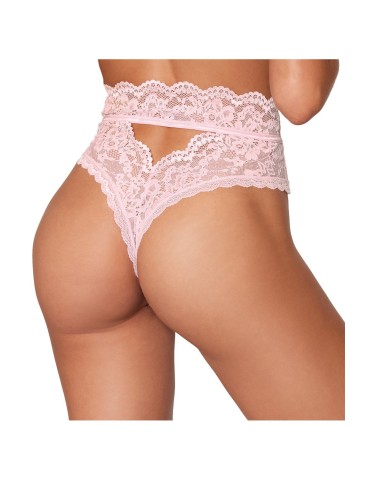 String dentelle taille haute rose - DG1477PNK 2