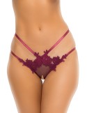 Panty rouge bordeaux ouvert à l'entrejambe - REN1169-BUR