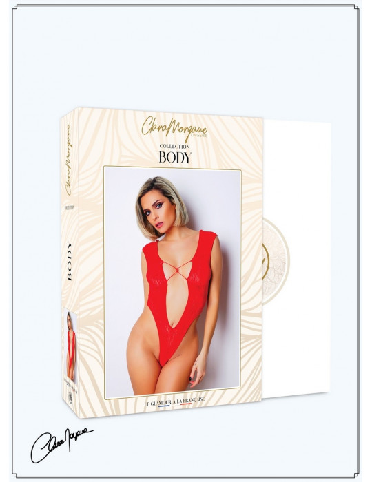 Body Rouge avec décolleté plongeant - Le Numéro 2 - Collection Body - CM98002