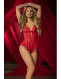 Body rouge effet babydoll et string assorti - MAL7445RED Body rouge effet babydoll et string assorti - MAL7445RED