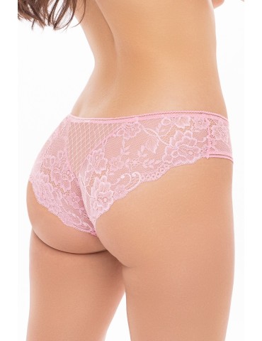 Culotte en dentelle et fine résille rose - REN1164-PNK 2