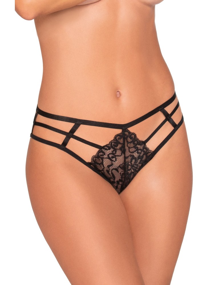 String dentelle noir aux multiples lanières - DG1469BLK String dentelle noir aux multiples lanières - DG1469BLK