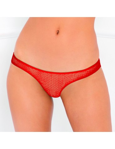 Culotte rouge dentelle ouverture sur les fesses - REN1144-RED 2