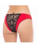 Culotte ouverte noir et rouge - REN1157-RED