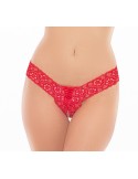 String rouge ouvert avec laçage sur le devant - REN1158-RED