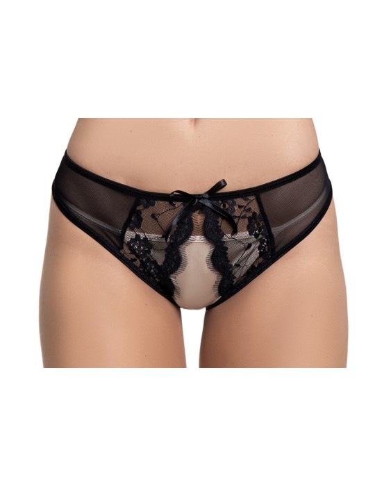 Culotte noire ouverte - MAL115BLK