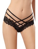 Tanga noir syle brésilien ornements croisés - DG1412BLK