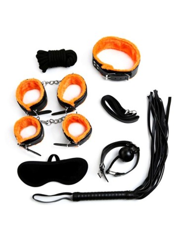 Kit Bondage 7 Pièces Noir/Orange