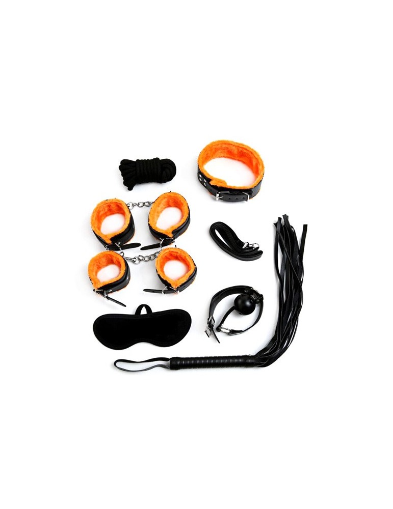 Kit Bondage 7 Pièces Noir/Orange Kit Bondage 7 Pièces Noir/Orange