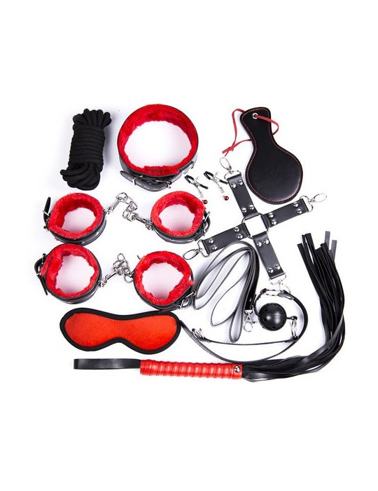 Pack Bondage SM 10 pièces Rouge Pack Bondage SM 10 pièces Rouge