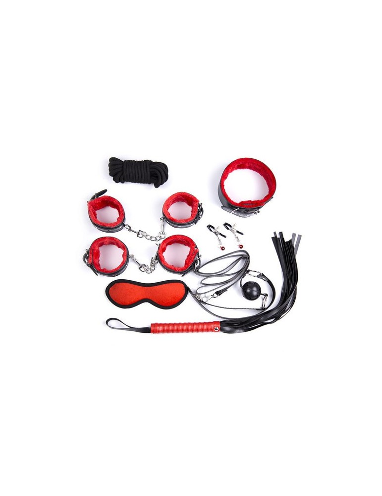 Pack Bondage SM 10 pièces Rouge