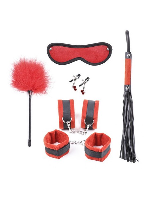 Kit Bondage 5 Pièces Rouge Kit Bondage 5 Pièces Rouge
