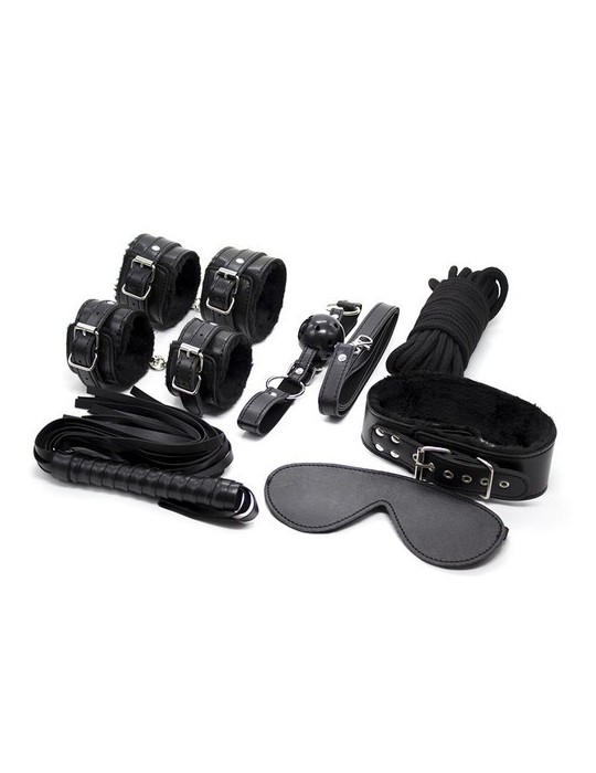 Coffret BDSM 7 Pièces Wicked Noir Coffret BDSM 7 Pièces Wicked Noir