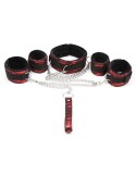 Kit Bondage Collier + Menottes Rouge