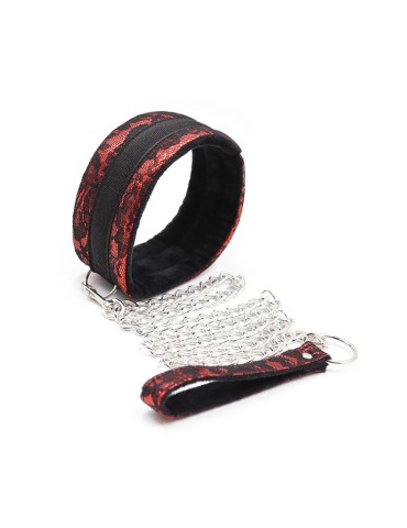 Kit Bondage Collier + Menottes Rouge 2