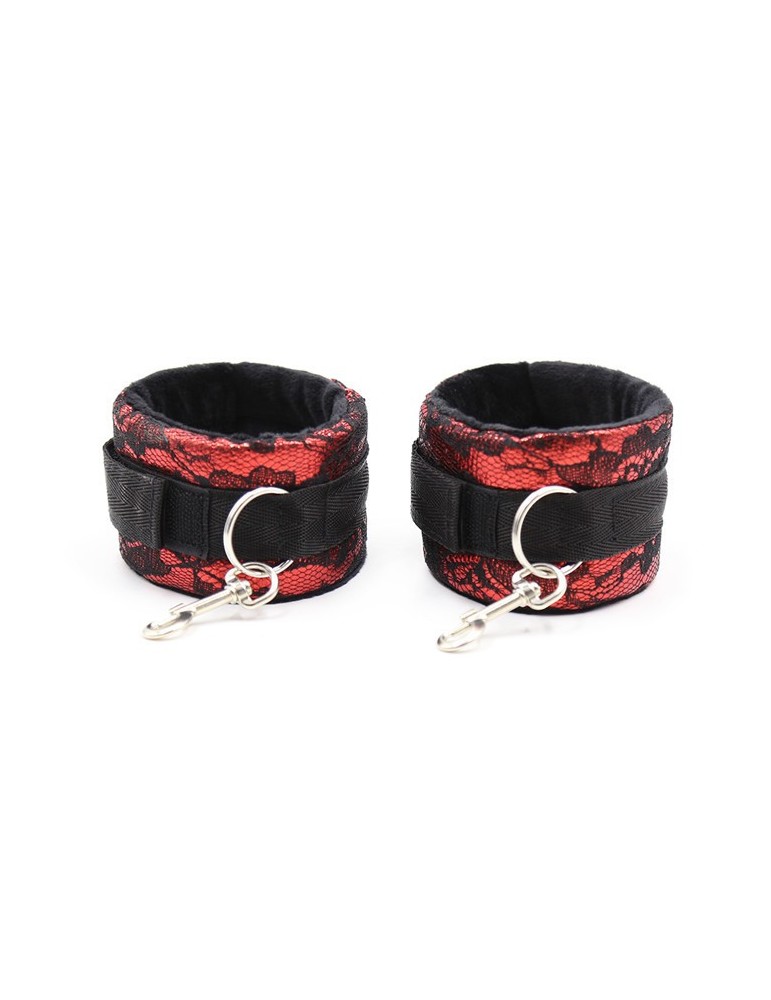 Kit Bondage Collier + Menottes Rouge