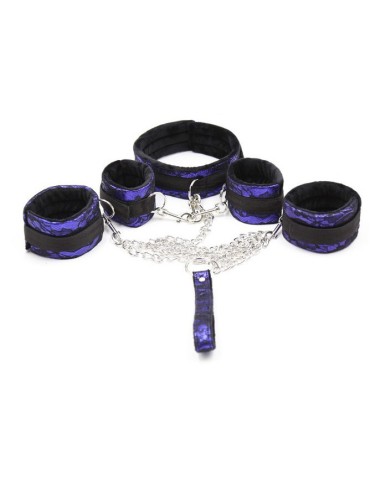 Kit Bondage avec Collier et Menottes Violet