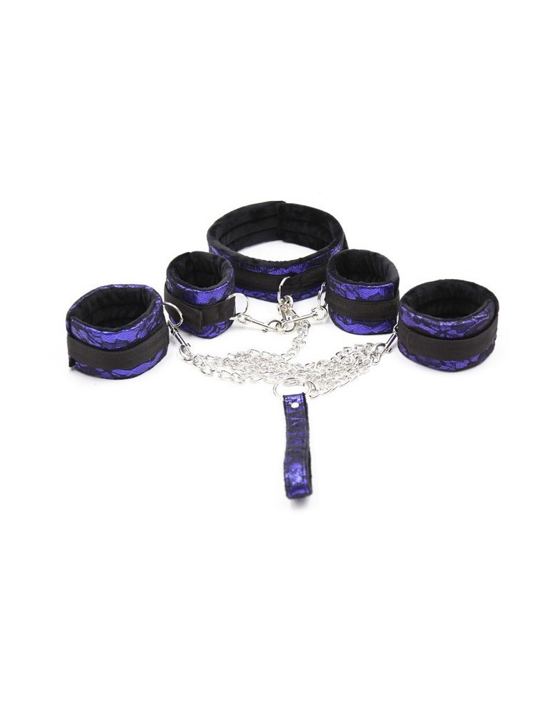 Kit Bondage avec Collier et Menottes Violet