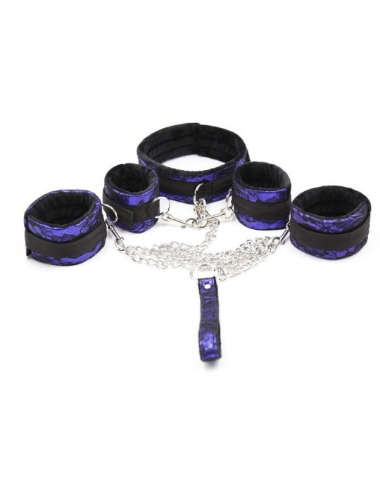 Kit Bondage avec Collier et Menottes Violet