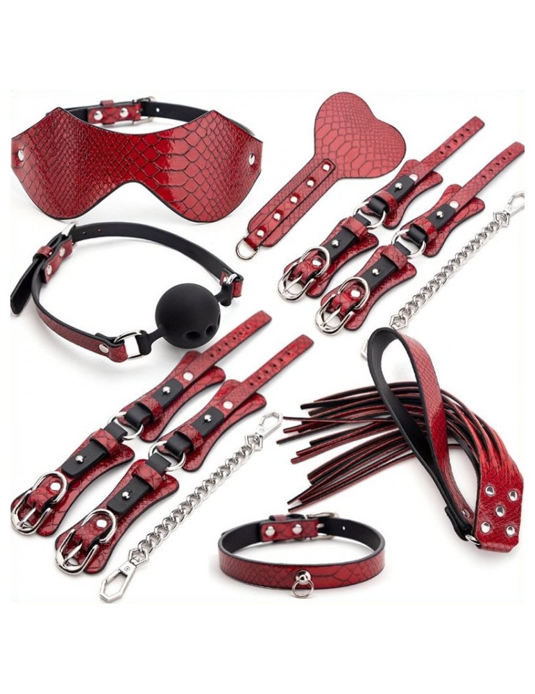 Kit BDSM 7 Pièces Caïman Rouge Kit BDSM 7 Pièces Caïman Rouge