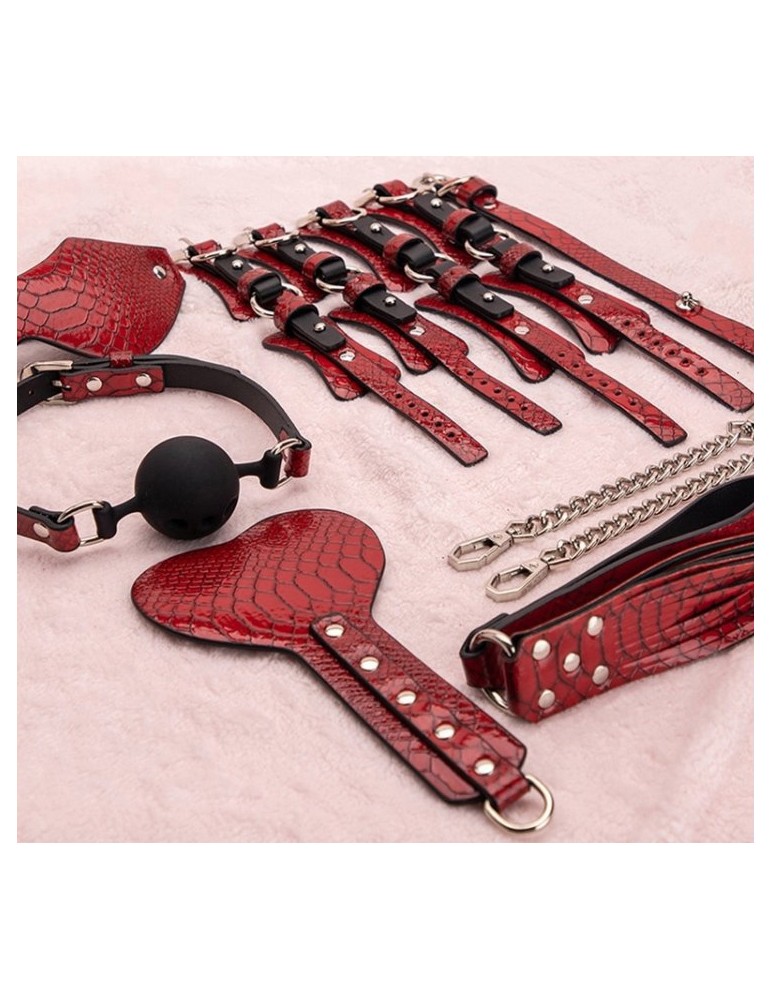 Kit BDSM 7 Pièces Caïman Rouge