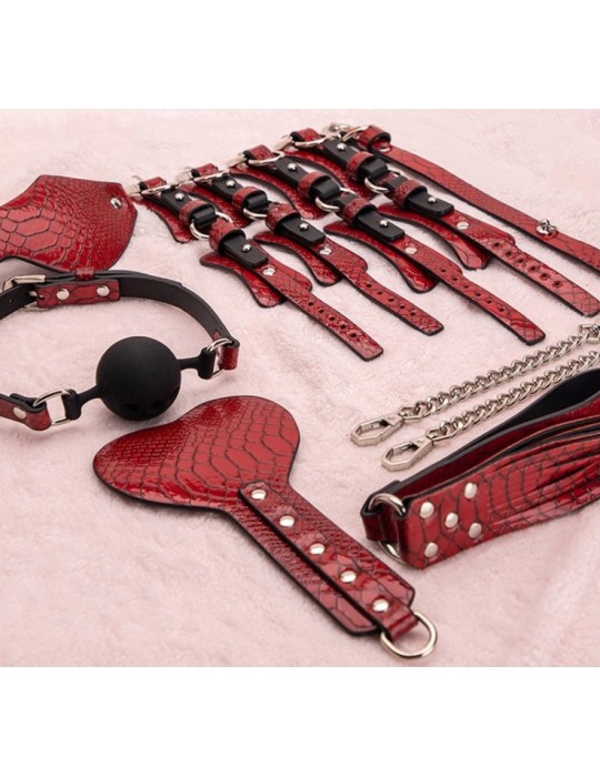 Kit BDSM 7 Pièces Caïman Rouge