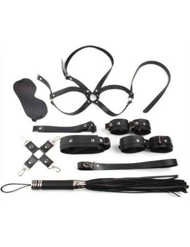 Coffret Bondage SM Obedience 10 Pièces Noir