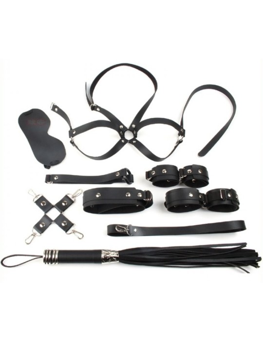 Coffret Bondage SM Obedience 10 Pièces Noir