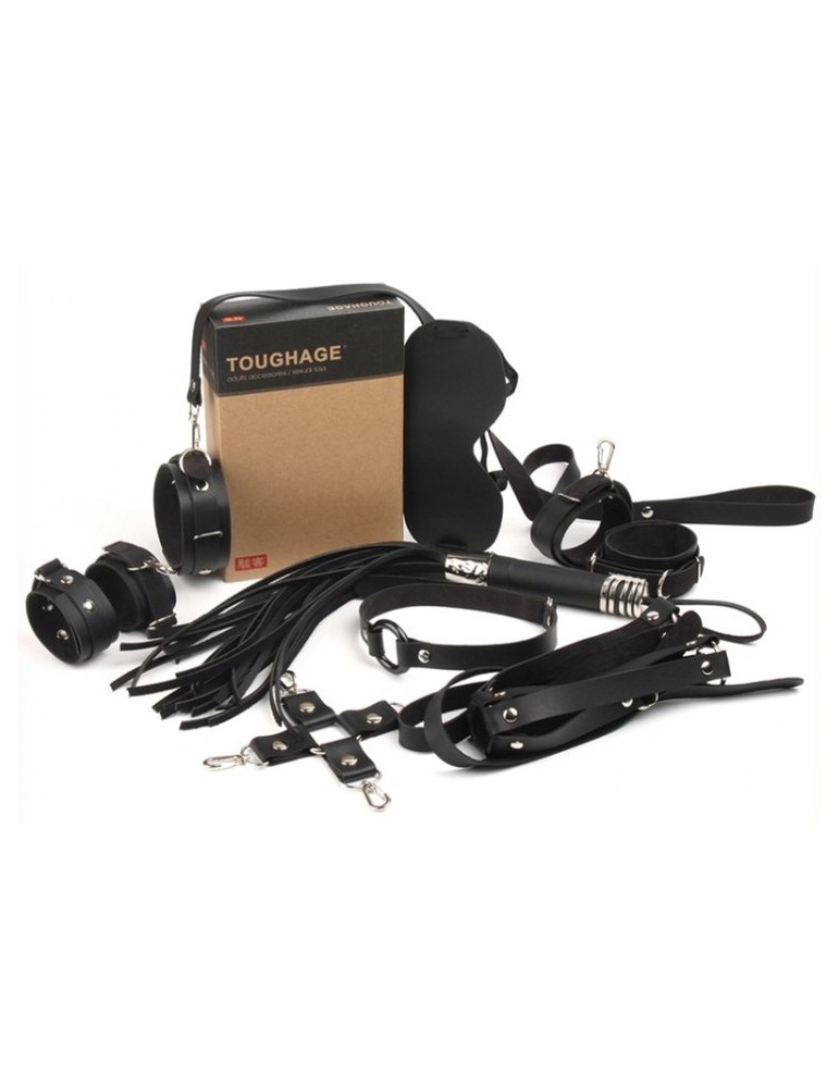Coffret Bondage SM Obedience 10 Pièces Noir