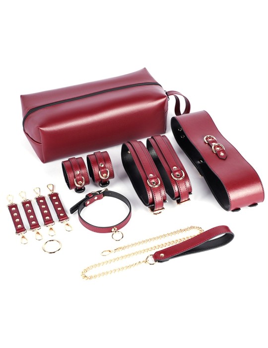 Set BDSM 6 pièces Rouge foncé Set BDSM 6 pièces Rouge foncé