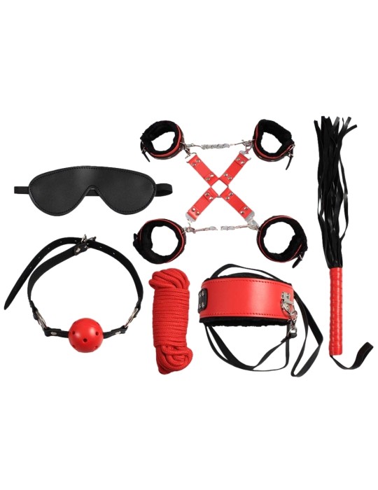 Kit Sm Secret Play 8 Pièces Noir-Rouge Kit Sm Secret Play 8 Pièces Noir-Rouge