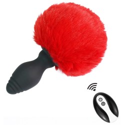 Plug vibrant avec Pompon Tailyvibe 6.5 x 3.1cm Rouge