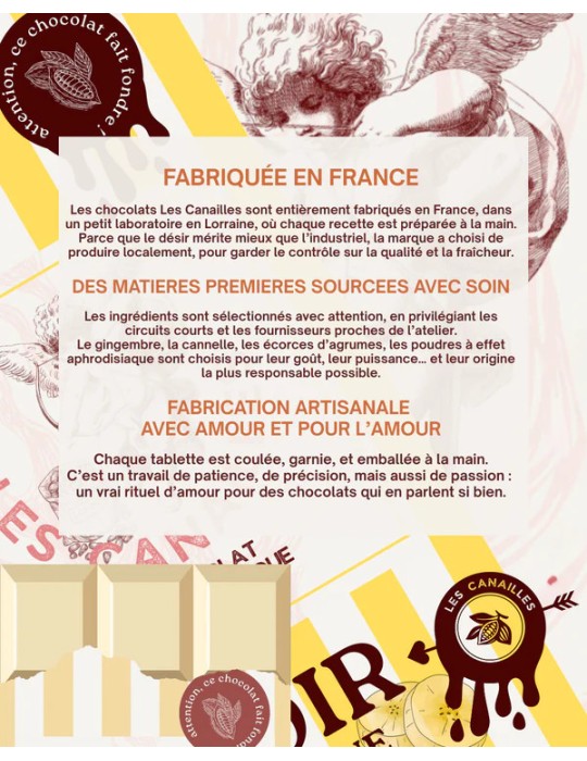 Tablette de Chocolat Aphrodisiaque blanc 100 g