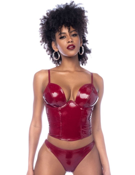 Ensemble 2 pièces en vinyle bordeaux - MAL2761GLWN Ensemble 2 pièces en vinyle bordeaux - MAL2761GLWN