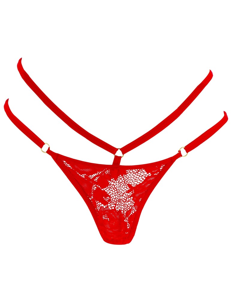 Stimulateur de clitoris avec culotte dentelle Divine Panty Rouge
