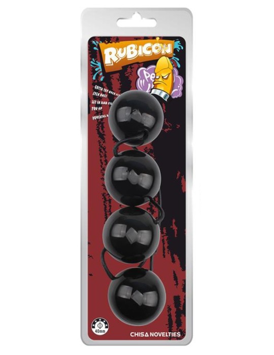 Boules anales Rubicon L 35 x 6cm Noires