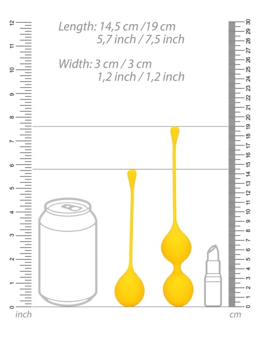 Boules de Kegel en silicone Balls Training Jaunes