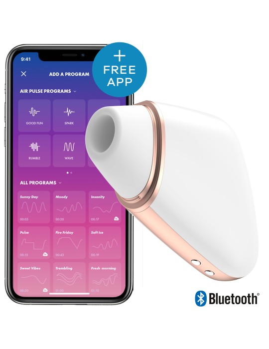 Stimulateur de clitoris connecté Love Triangle Satisfyer Blanc Stimulateur de clitoris connecté Love Triangle Satisfyer Blanc