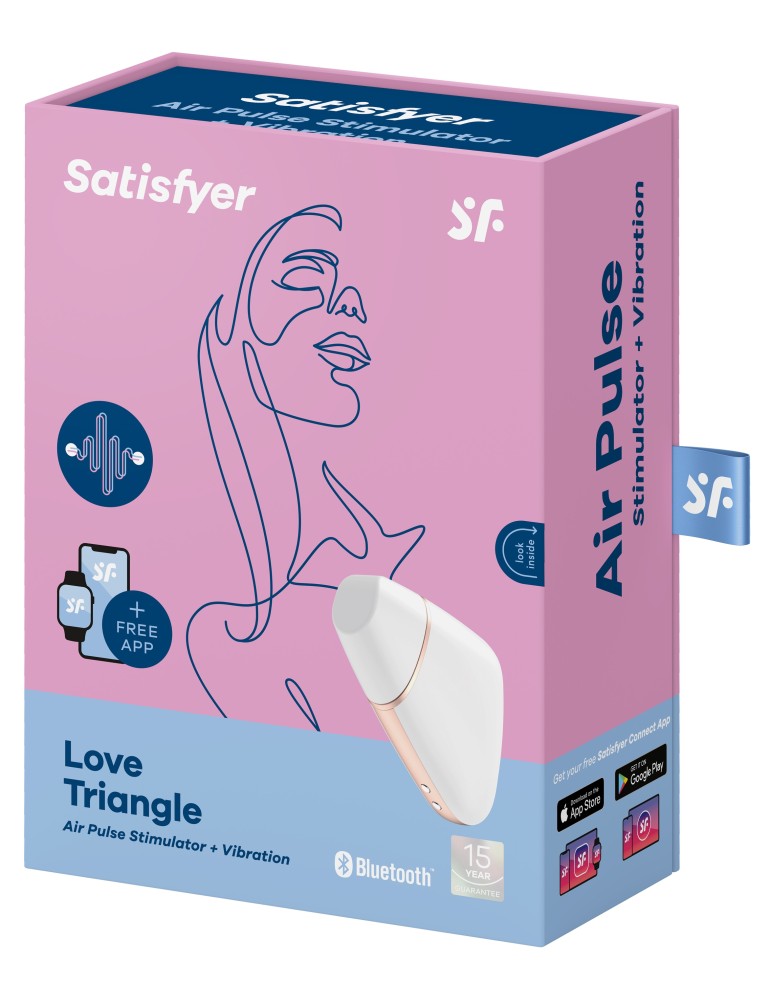 Stimulateur de clitoris connecté Love Triangle Satisfyer Blanc
