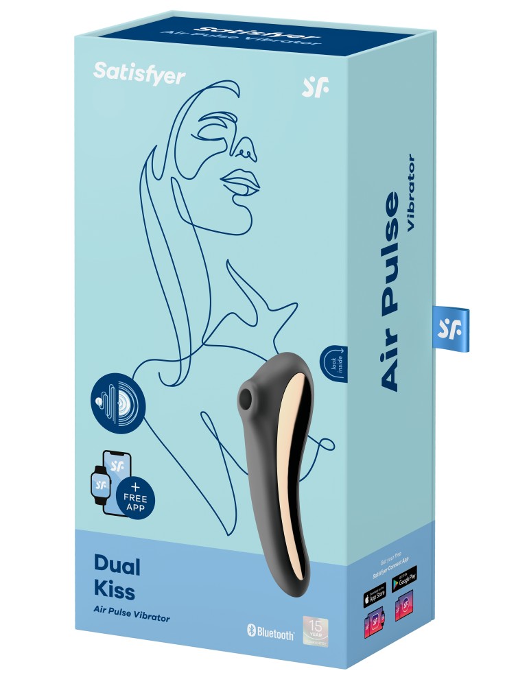 Stimulateur de clitoris Dual Kiss Satisfyer Noir