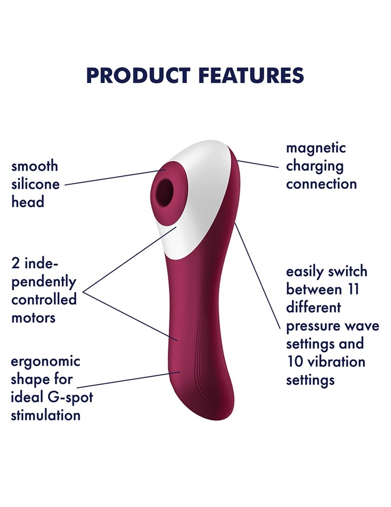 Stimulateur de clitoris DUAL CRUSH Satisfyer 16cm