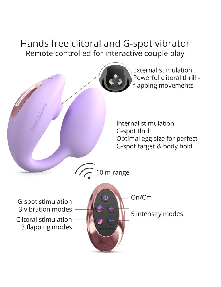 Stimulateur Clitoris et Point G Wonderlover Love to Love Mauve