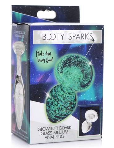 Plug phosphorescent en verre Glow M 8 x 3.4cm 2